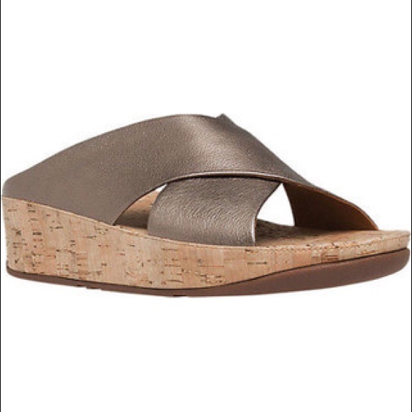 Fitflop Shoes | Fitflop 7 Kys Slide Sandal Metallic Cork | Poshmark